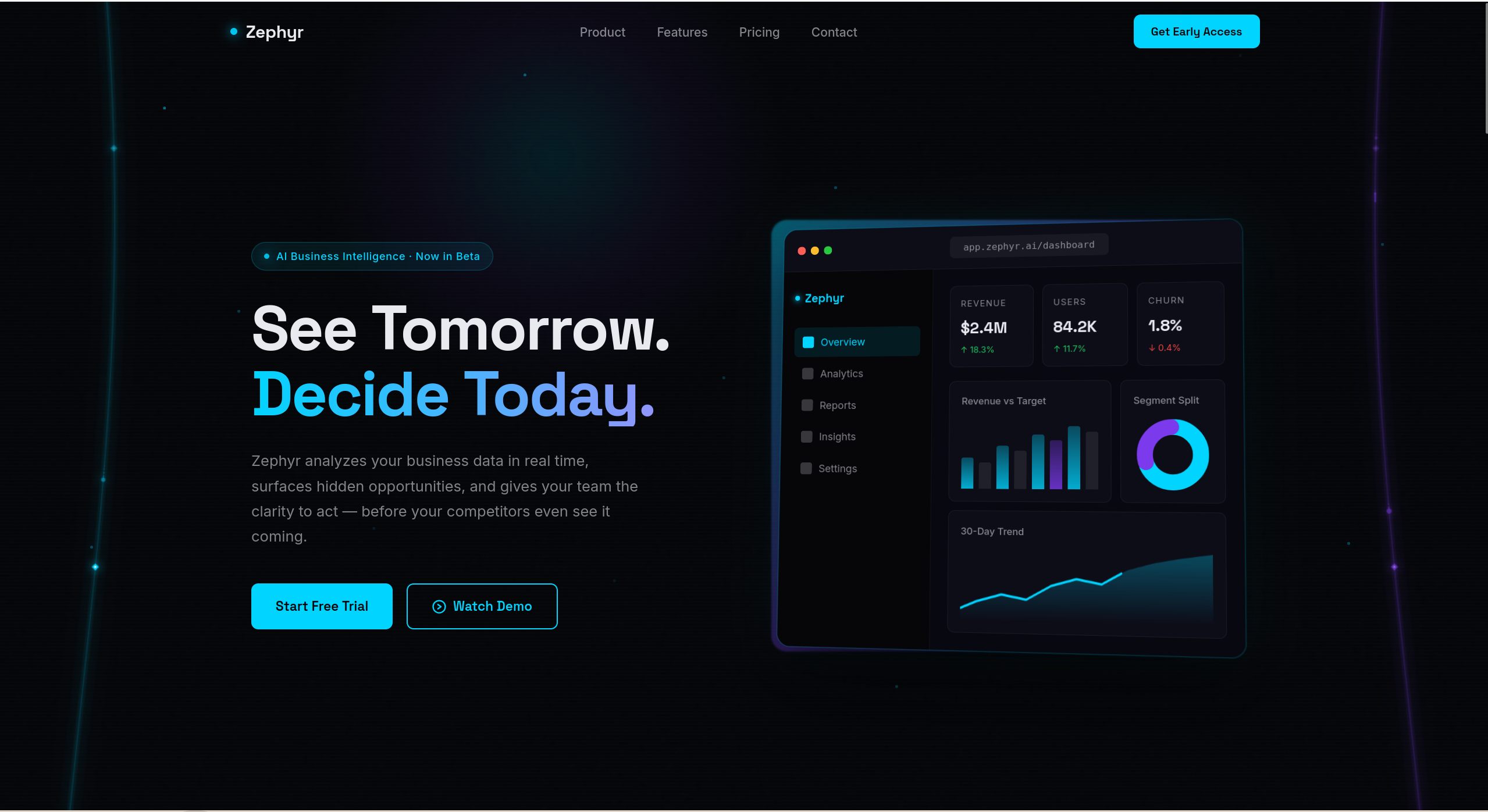Zephyr Tech – Futuristic Website preview